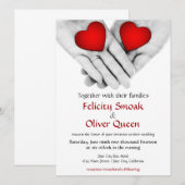 "Two Hearts as One" Valentijn Wedding Uitnodiging (Voorkant / Achterkant)