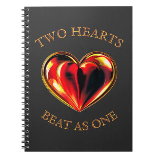 Two Hearts Beat As One Soulmate Valentine Black Notitieboek