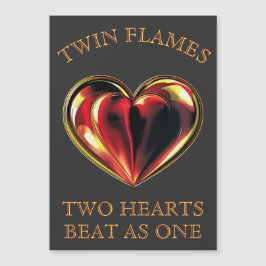 Two Hearts Beat As One Twin Flame Magnetic Card