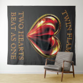 Two Hearts Beat As One Twin Flames Soulmates Love Wandkleed (In Situ (horizontaal))