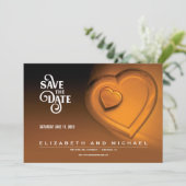 Two Hearts Beating As One - Gold (Versie 5) Save The Date (Staand voorkant)