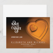 Two Hearts Beating As One - Gold (Versie 5) Save The Date (Voorkant / Achterkant)