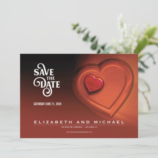 Two Hearts Beating As One (Versie 4) Save The Date (Staand voorkant)