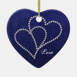 Two Hearts Bonded - Faux Diamond - Ornament