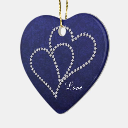 Two Hearts Bonded - Faux Diamond - Ornament (Links)