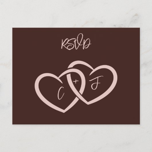 Two Hearts Bruiloft Menu Muziek Keuze RSVP-kaart (Voorkant)