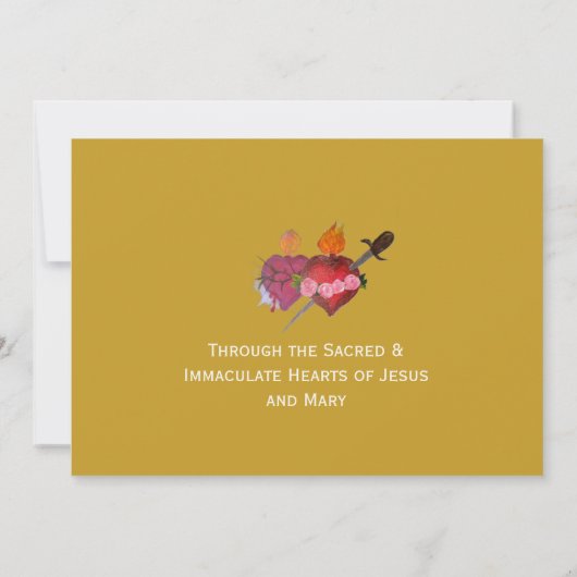 Two Hearts Catholic Flat Save The Date Card (Achterkant)