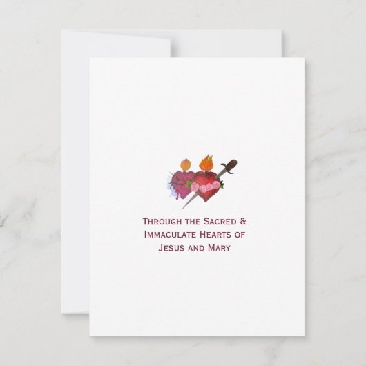 Two Hearts Catholic Flat Save The Date Card (Achterkant)