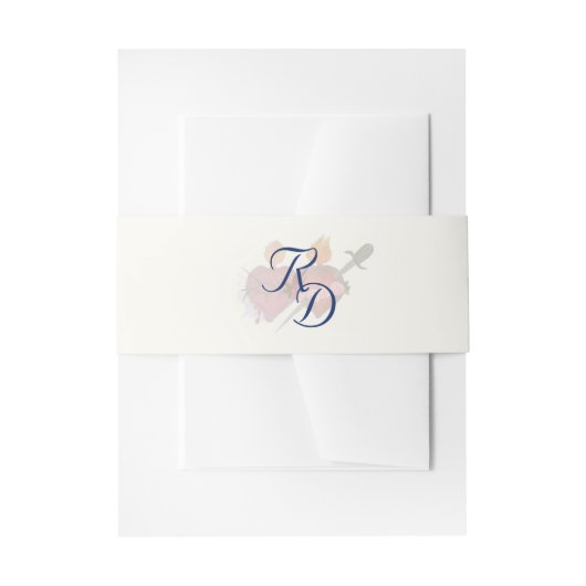 Two Hearts Catholic Wedding Invitation Belly Band Uitnodigingen Wikkel (Voorkant Voorbeeld)