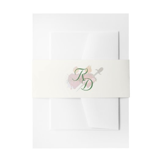 Two Hearts Catholic Wedding Invitation Belly Band Uitnodigingen Wikkel (Voorkant Voorbeeld)