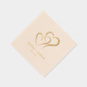 Two Hearts Custom Naam en datum bruiloft Folie Servetten (Rechts)