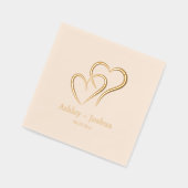 Two Hearts Custom Naam en datum bruiloft Folie Servetten (Links)