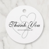 Two Hearts Elegant Script Wedding Bedankjes Labels (Achterkant)