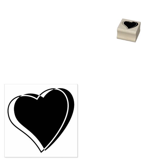 Two Hearts Entwined - 1" Square - Loyalty Card Rubberstempel (Gestempeld)