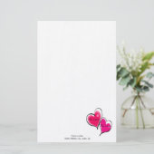 Two Hearts Letterhead Sjabloon Briefpapier (Staand voorkant)