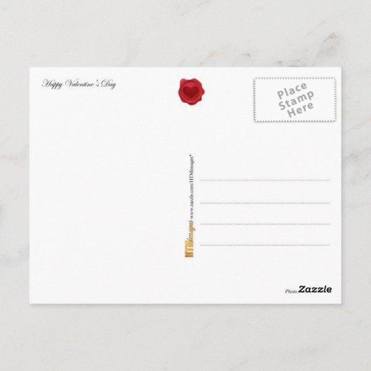 Two Hearts met Fireworks Briefkaart (Achterkant)