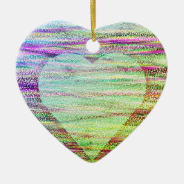 Two Hearts on a Valentines Day Tree  Keramisch Ornament