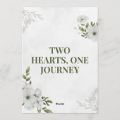 Two Hearts, One Journey Wedding Invitation Kaart (Achterkant)