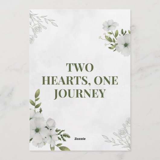 Two Hearts, One Journey Wedding Invitation  Kaart (Achterkant)