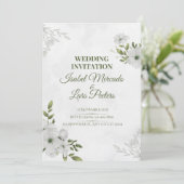 Two Hearts, One Journey Wedding Invitation Kaart (Staand voorkant)