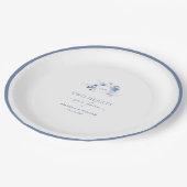 Two Hearts · One Love Dusty Blue Wedding  Papieren Bordje (Gekanteld)