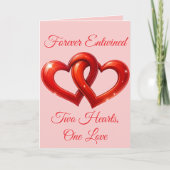 Two Hearts, One Love Feestdagen Kaart (Voorkant)