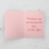 Two Hearts, One Love Feestdagen Kaart (Binnen)