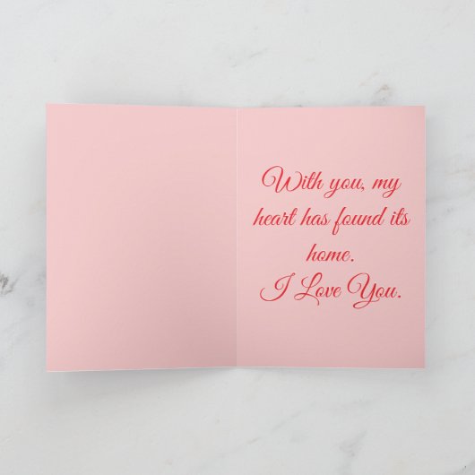 Two Hearts, One Love Feestdagen Kaart (Binnen)