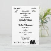 Two Hearts, One Love, Knotting the Tie Invitation Kaart (Staand voorkant)