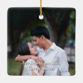 Two Hearts One Love Personalized Engagement Photo  Keramisch Ornament (Achterkant)