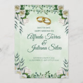 Two Hearts, One Love Wedding Invitation Kaart (Voorkant / Achterkant)