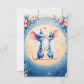 Two Hearts, One Love – Wedding Mice. RSVP Kaartje (Achterkant)