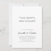 Two Hearts, One Shower Simple Photo Couple Shower Kaart (Voorkant)