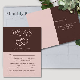 Two Hearts Red Attendance Preference RSVP-kaart Briefkaart