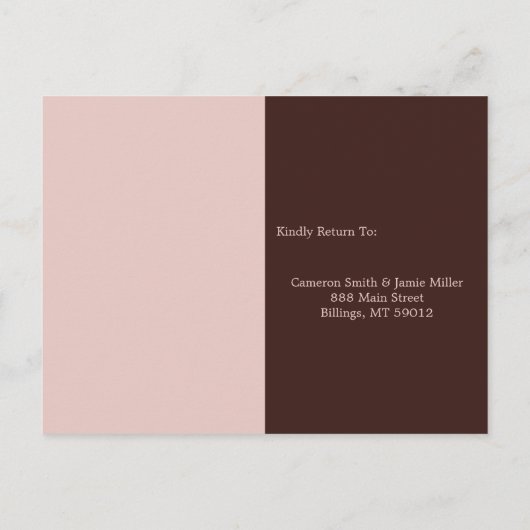 Two Hearts Red Attendance Preference RSVP-kaart Briefkaart (Achterkant)