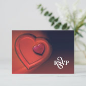 Two Hearts RSVP (versie 1) Kaartje (Staand voorkant)