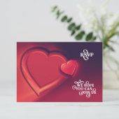Two Hearts RSVP (versie 6) Kaartje (Staand voorkant)