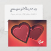 Two Hearts RSVP (versie 8) Kaartje (Voorkant / Achterkant)