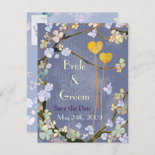 Two Hearts: Save the Date Wedding Briefkaarten (Voorkant / Achterkant)