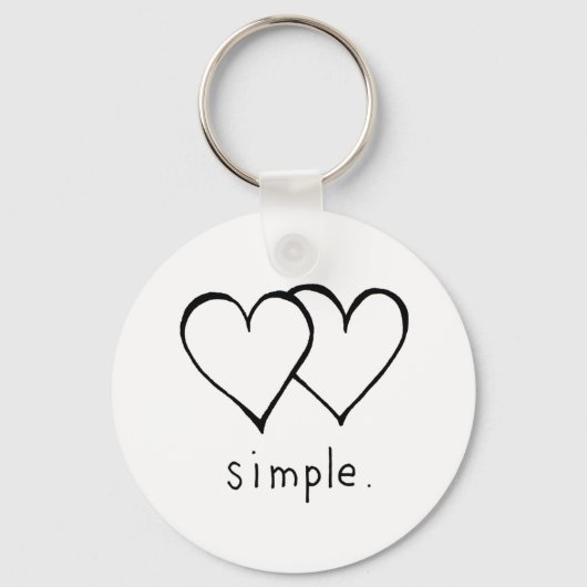 Two Hearts - Simple love - fresh line drawing art Sleutelhanger (Voorkant)