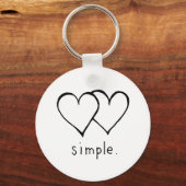 Two Hearts - Simple love - fresh line drawing art Sleutelhanger (Voorkant)