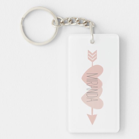 Two Hearts sleutelhanger (wit) (Voorkant)