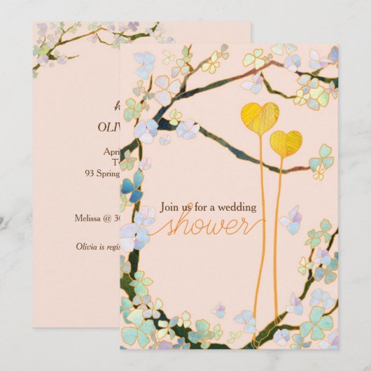 Two Hearts Spring Vrijgezellenfeest Kaart (Voorkant / Achterkant)