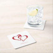 Two Hearts Square Paper Onderzetter (Insitu)