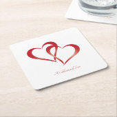 Two Hearts Square Paper Onderzetter (Schuin)