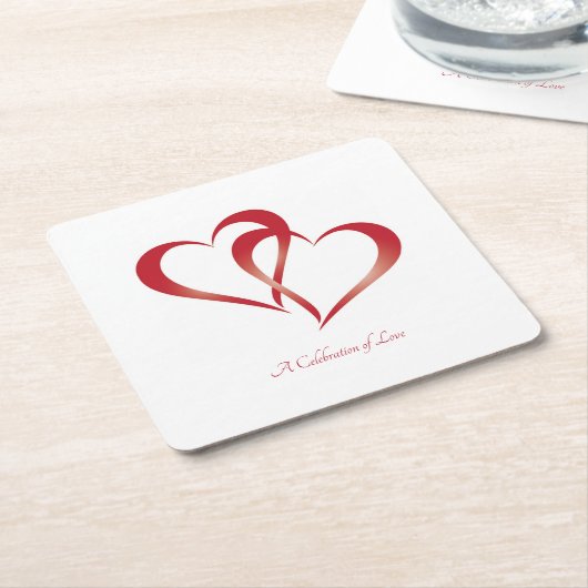 Two Hearts Square Paper Onderzetter (Schuin)