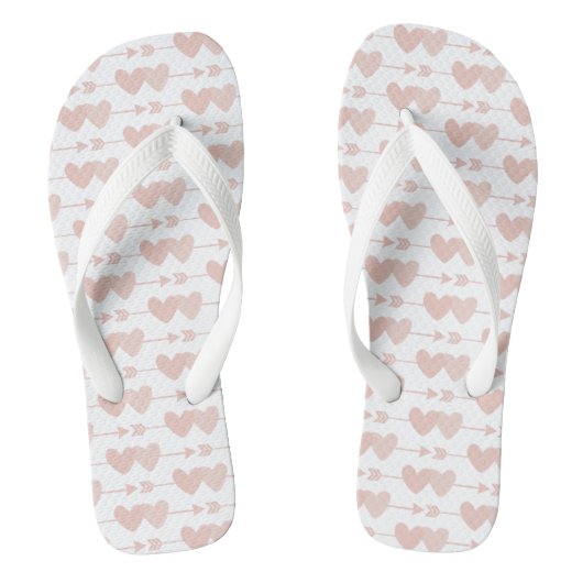 Two Hearts Teenslippers (wit) (Voetbed)