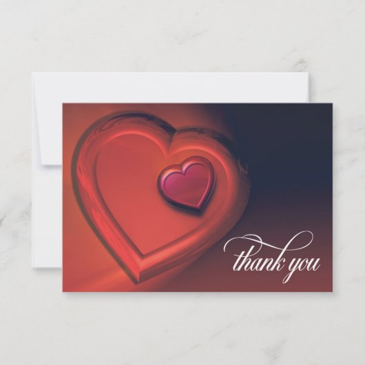 Two Hearts Thank You Card (versie 2) Bedankkaart (Voorkant)
