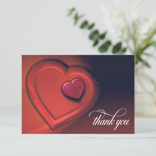 Two Hearts Thank You Card (versie 2) Bedankkaart (Staand voorkant)