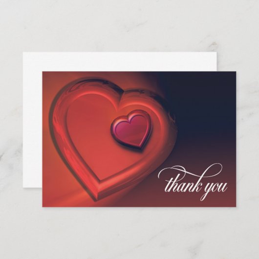Two Hearts Thank You Card (versie 2) Bedankkaart (Voorkant / Achterkant)
